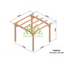 Voir la diapositive 2 : JARDIDECO Pergola en bois lamellé-collé Grenoble 300 x 300 cm - Maderland