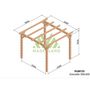 Voir la diapositive 2 : JARDIDECO Pergola en bois lamellé-collé Grenoble 300 x 300 cm - Maderland