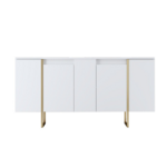 CONCEPT USINE Buffet design blanc et or 160 cm - 4 portes LUXOR