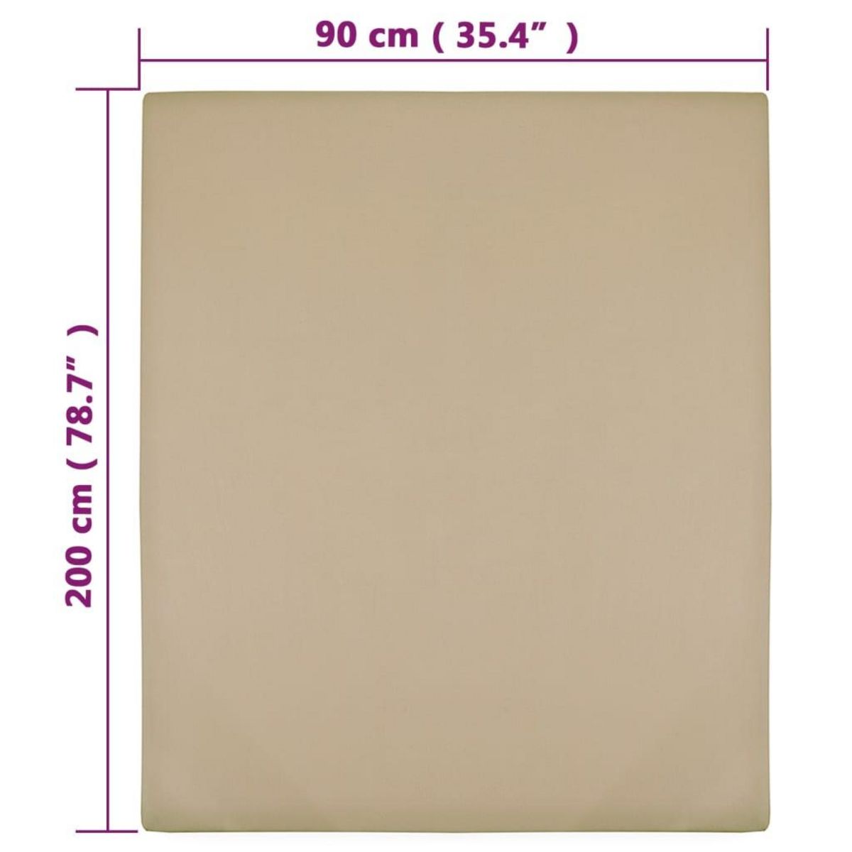 VIDAXL Drap-housse Jersey Taupe 90x200 cm Coton