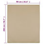 Voir la diapositive 4 : VIDAXL Drap-housse Jersey Taupe 90x200 cm Coton