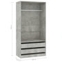 Voir la diapositive 6 : VIDAXL Garde-robe Gris beton 100x50x200 cm Bois d'ingenierie