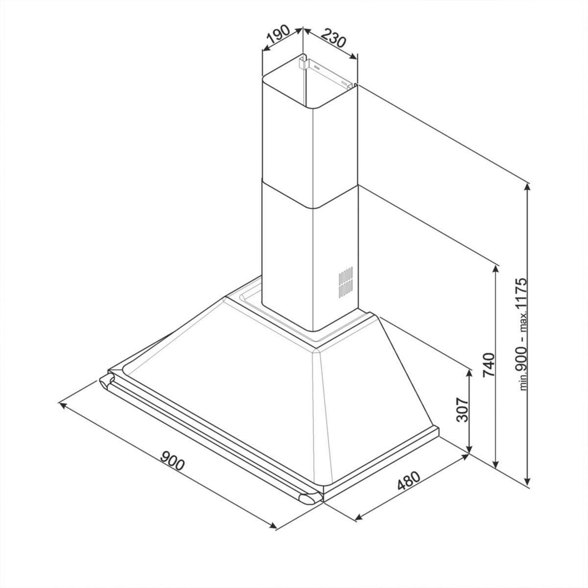 SMEG Hotte décorative murale KT90PE crème pour BU93