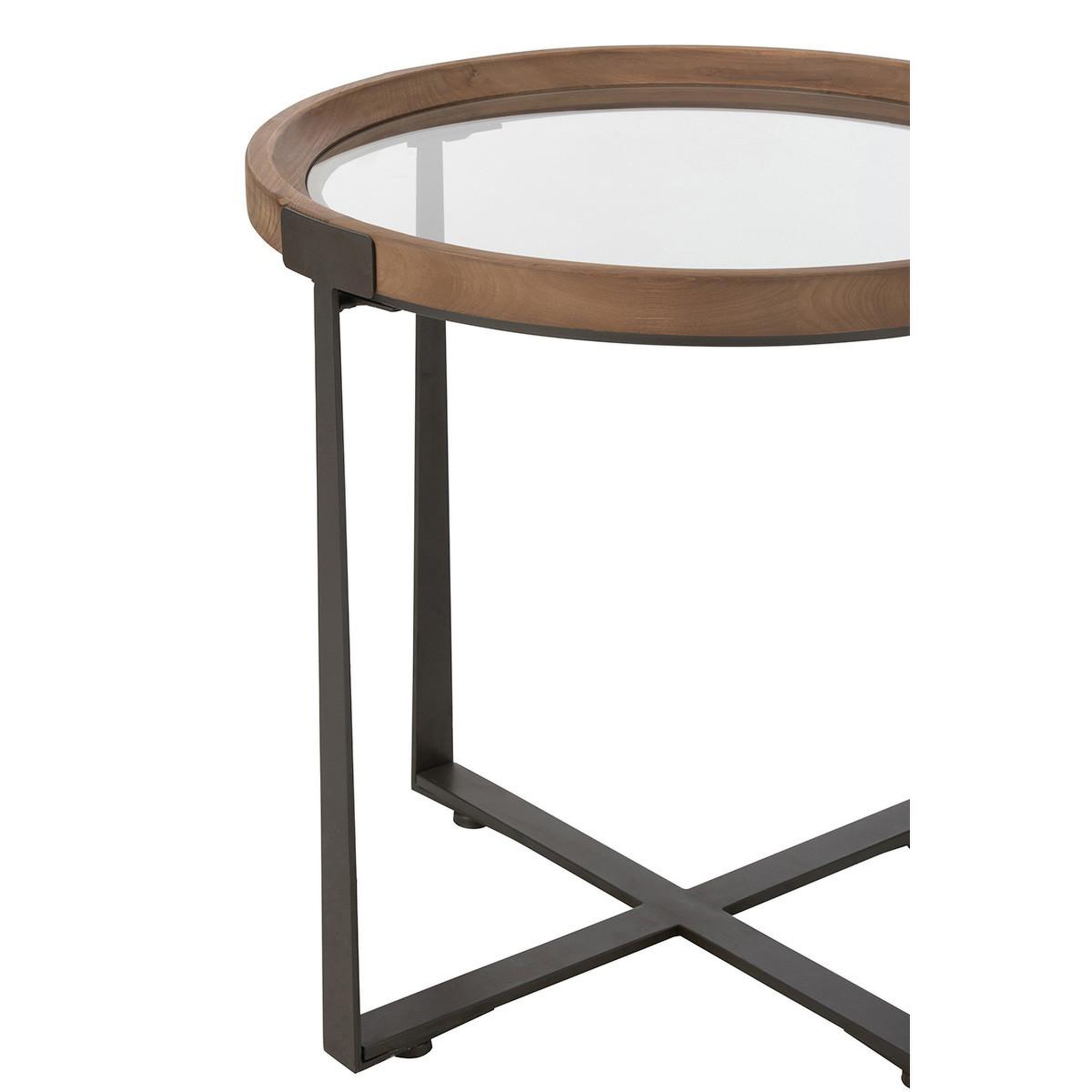 Voir la diapositive 5 : J-LINE Lot de 2 tables d'appoint en verre  luki  60cm naturel