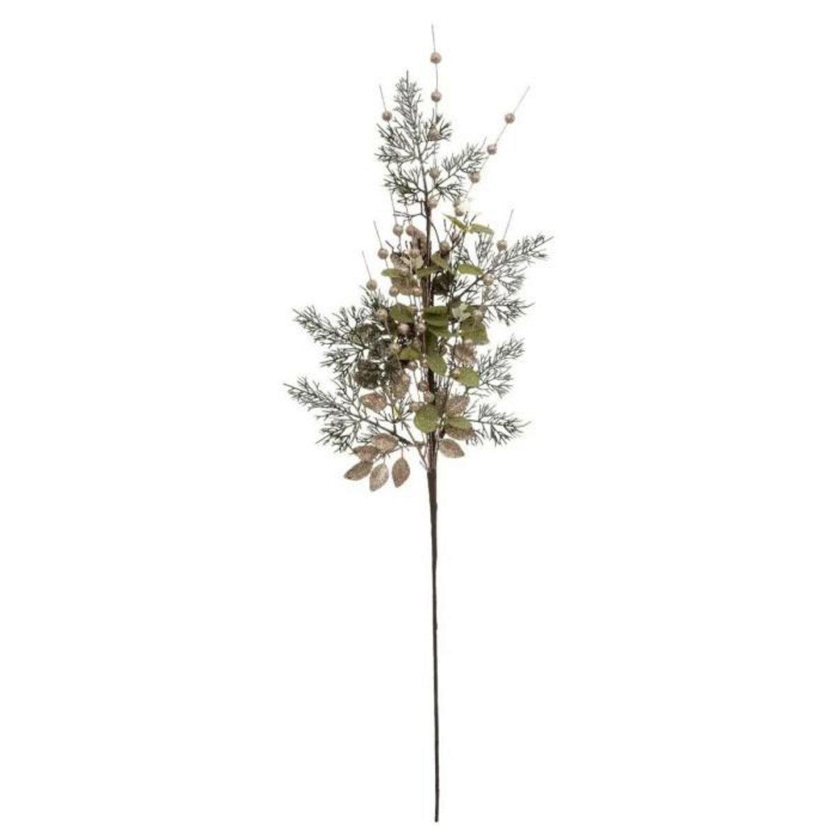 ATMOSPHERA Branche de Feuilles  Marron Glacé  75cm Vert & Beige