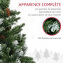 Voir la diapositive 5 : HOMCOM Sapin de Noël artificiel lumineux LED x 250 blanc chaud 30 pommes de pin H. 180 cm 703 branches vert effet neige