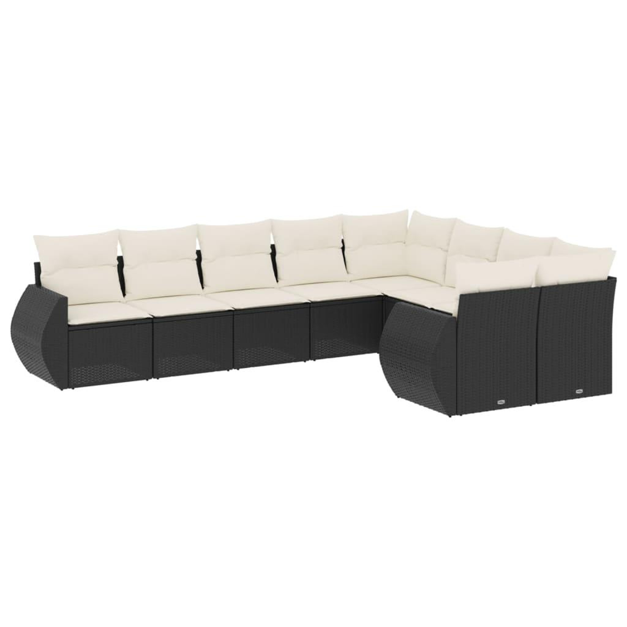 Voir la diapositive 2 : VIDAXL Salon de jardin 9 pcs avec coussins noir resine tressee