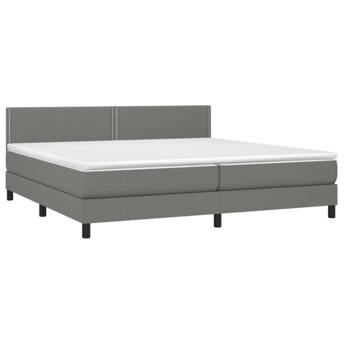 VIDAXL Sommier a lattes de lit et matelas et LED Gris fonce 200x200 cm