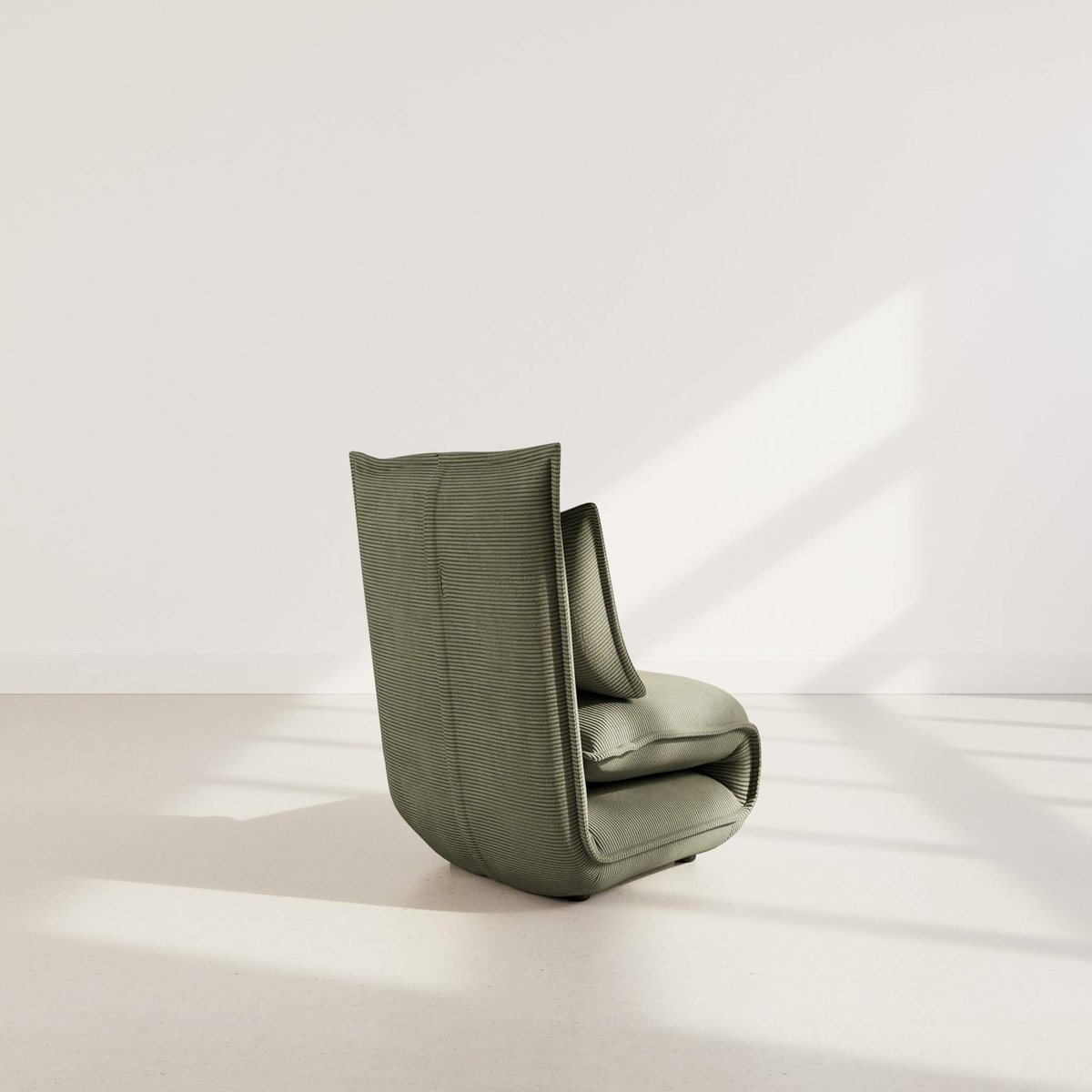 BEST MOBILIER Candice - banquette 1 place convertible clic-clac en velours côtelé