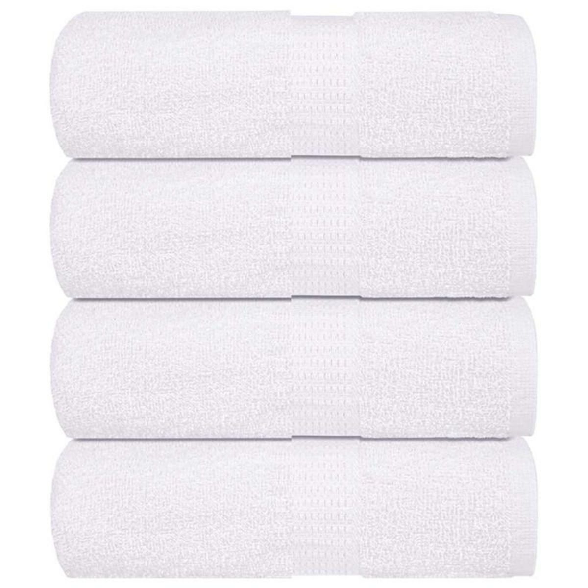 VIDAXL Serviettes de visage 4 pcs blanc 30x30 cm 360 g m² 100% coton