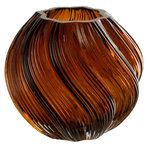 Paris Prix Vase Ondulé en Verre  Carol  16cm Marron