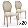 Voir la diapositive 2 : Paris Prix Lot de 20 Chaises Médaillon Tissu  Versailles  96cm Beige