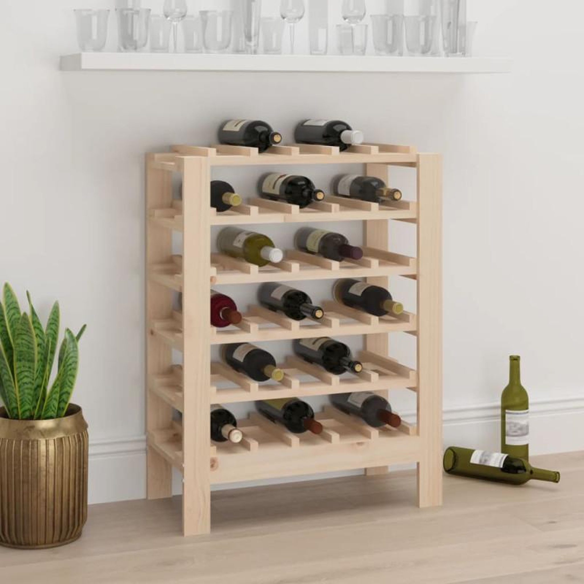 VIDAXL Casier à vin 61,5x30x82 cm Bois de pin massif