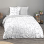 Voir la diapositive 2 : COTE DECO Drap housse fantaisie en coton 57 fils motif géométrique REAL