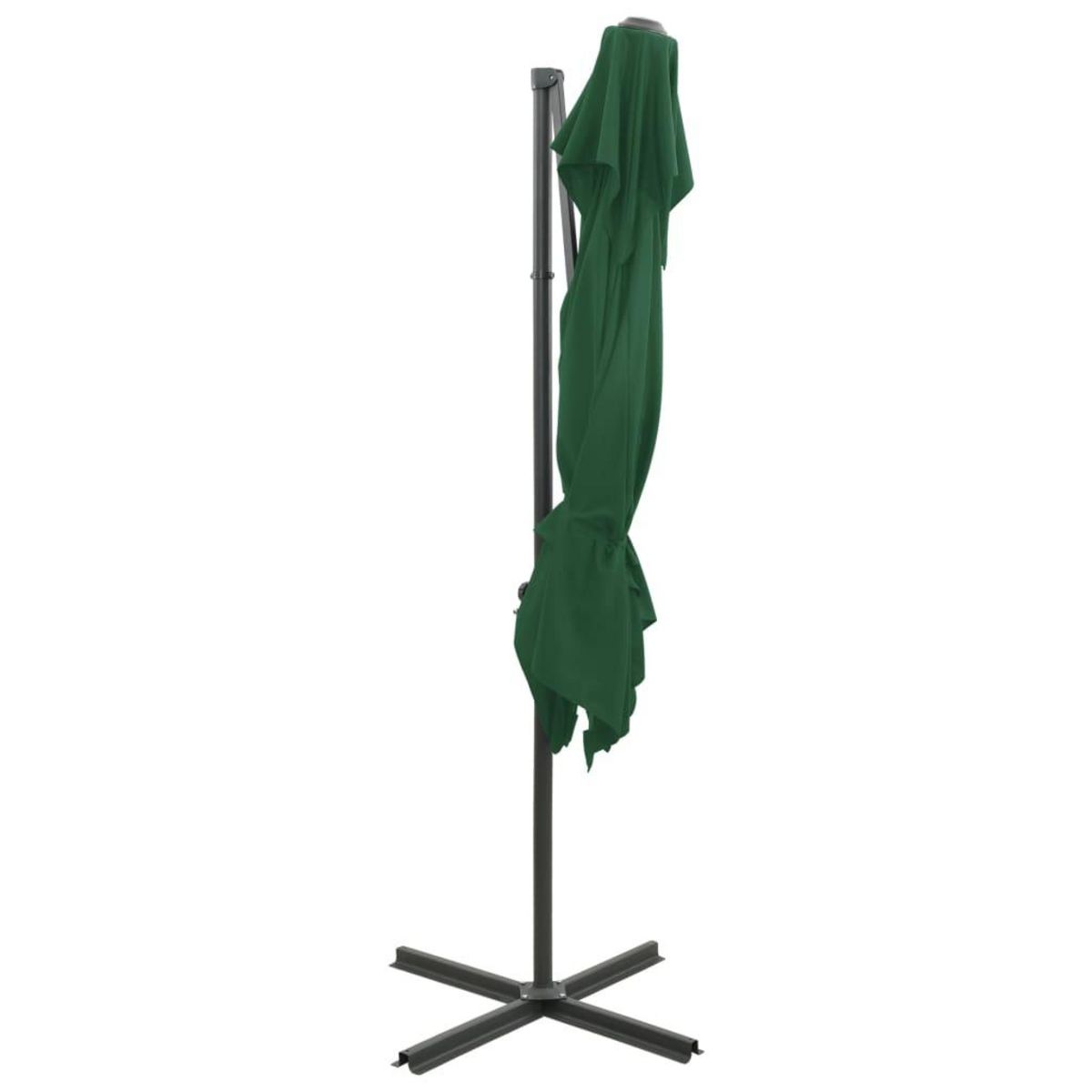 VIDAXL Parasol de jardin en porte-a-faux a double toit vert 250x250 cm