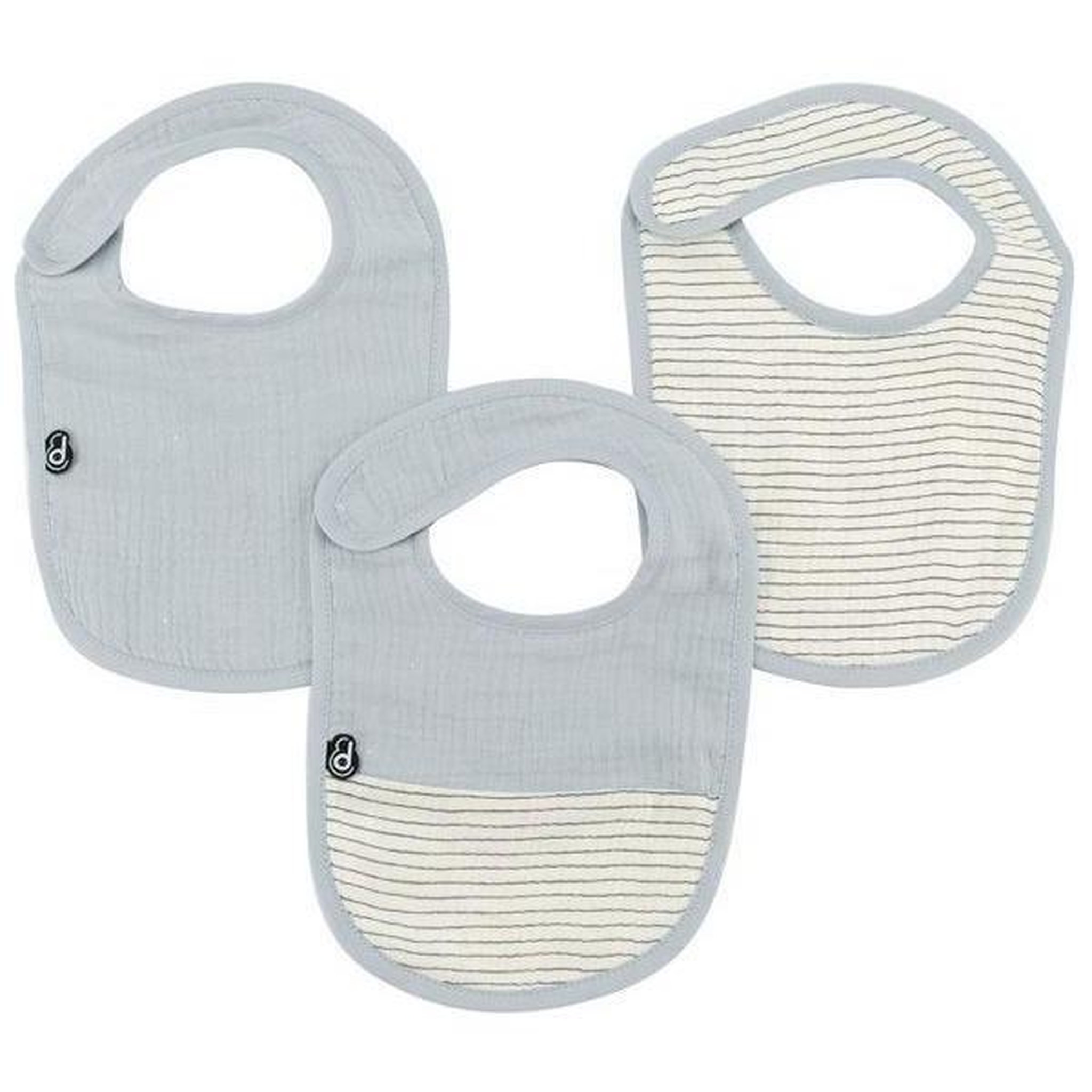DOMIVA Lot x3 bavoirs - domiva - 0-6 mois - gaze de coton - bleu vintage
