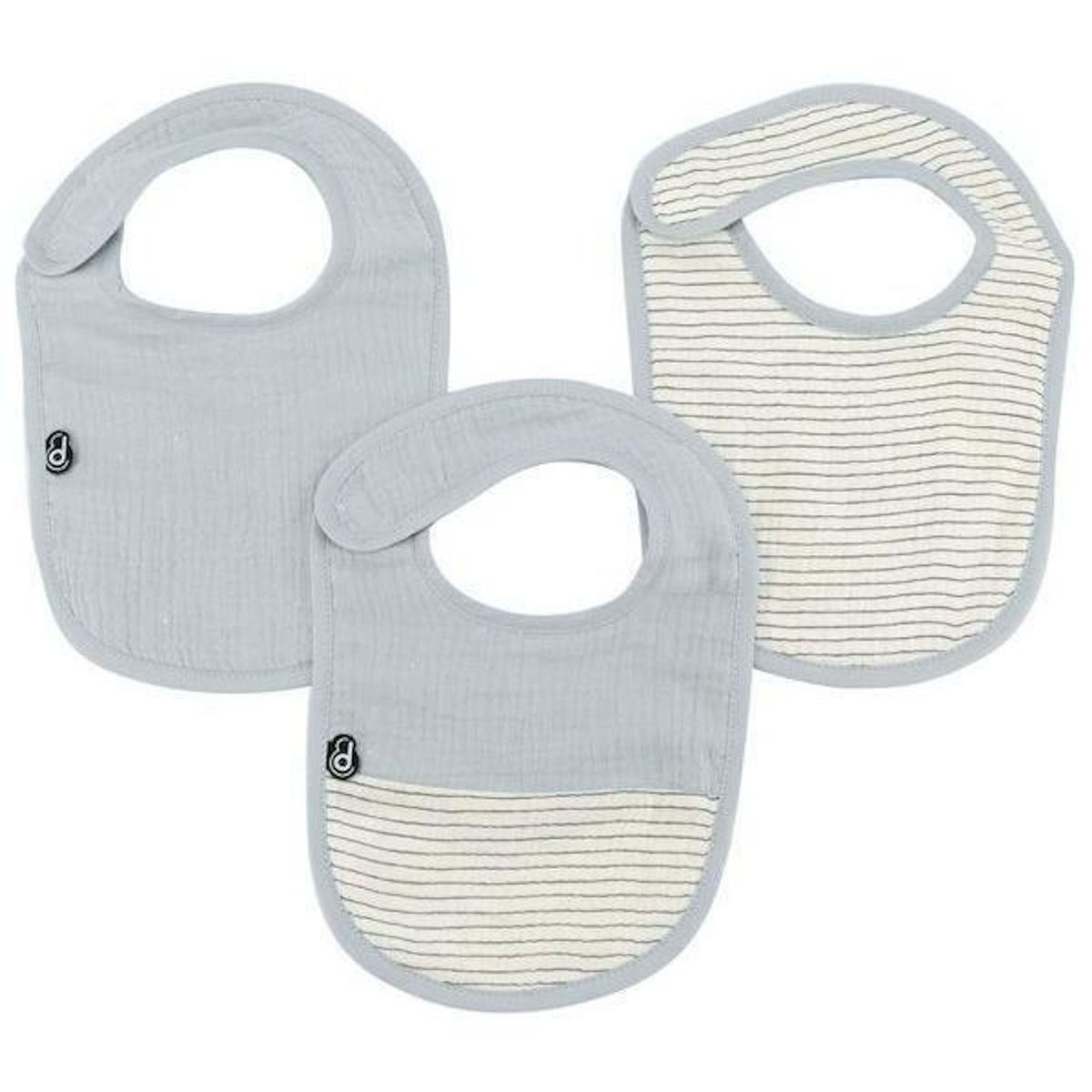 DOMIVA Lot x3 bavoirs - DOMIVA - 0-6 mois - Gaze de coton - Bleu vintage