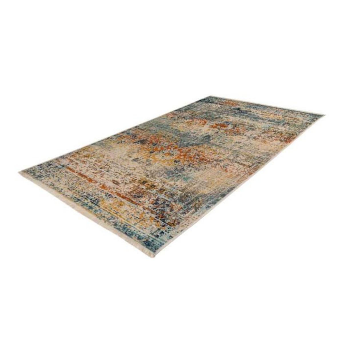 Paris Prix Tapis Tissé Ethnique à Poils Plats  Charu II  Bleu