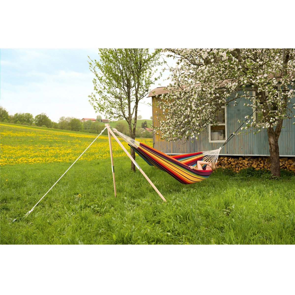 Hamac double en coton BARBADOS - coloris Rainbow