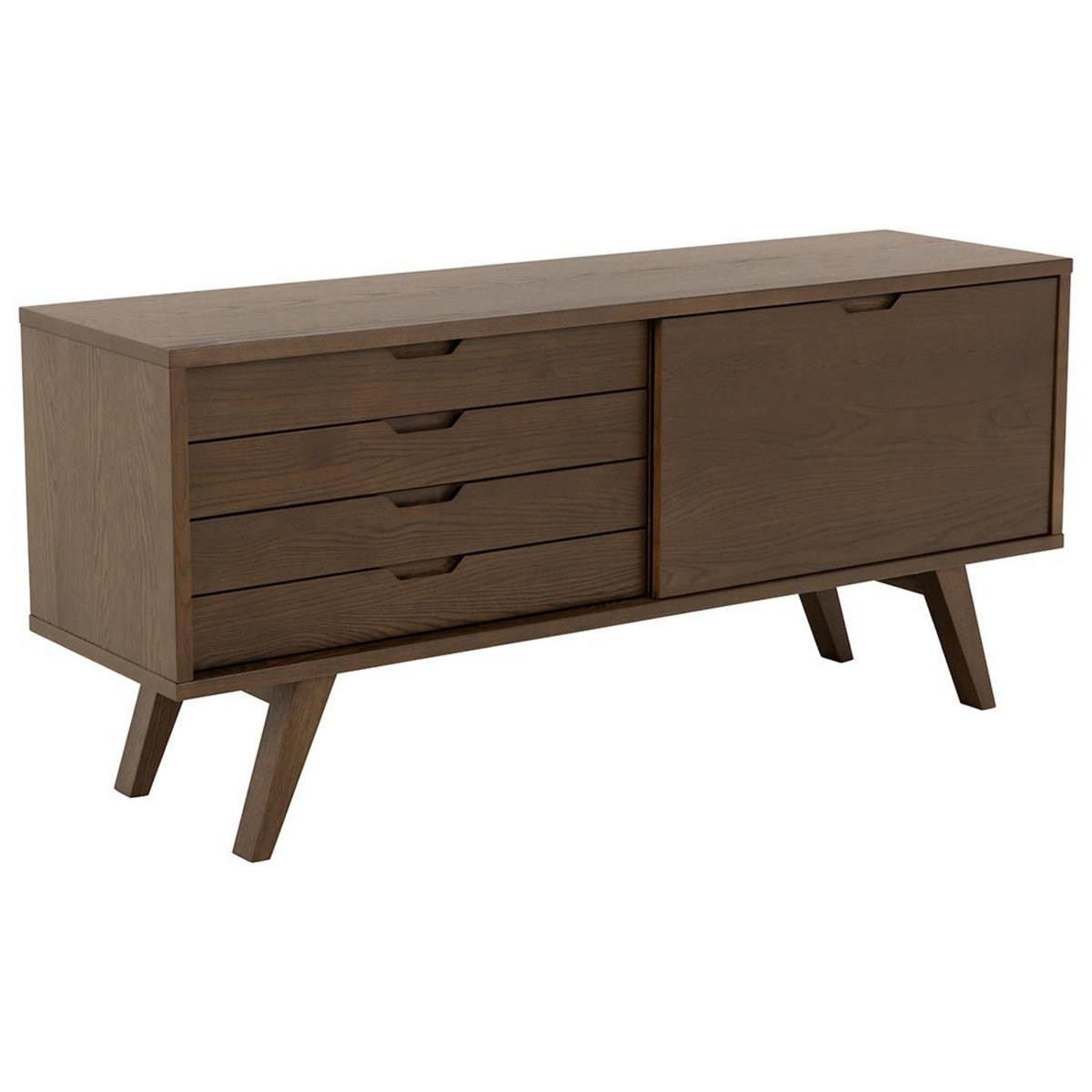 LISA DESIGN Pauline - buffet - chêne foncé - 4 tiroirs et 1 porte - 160 cm