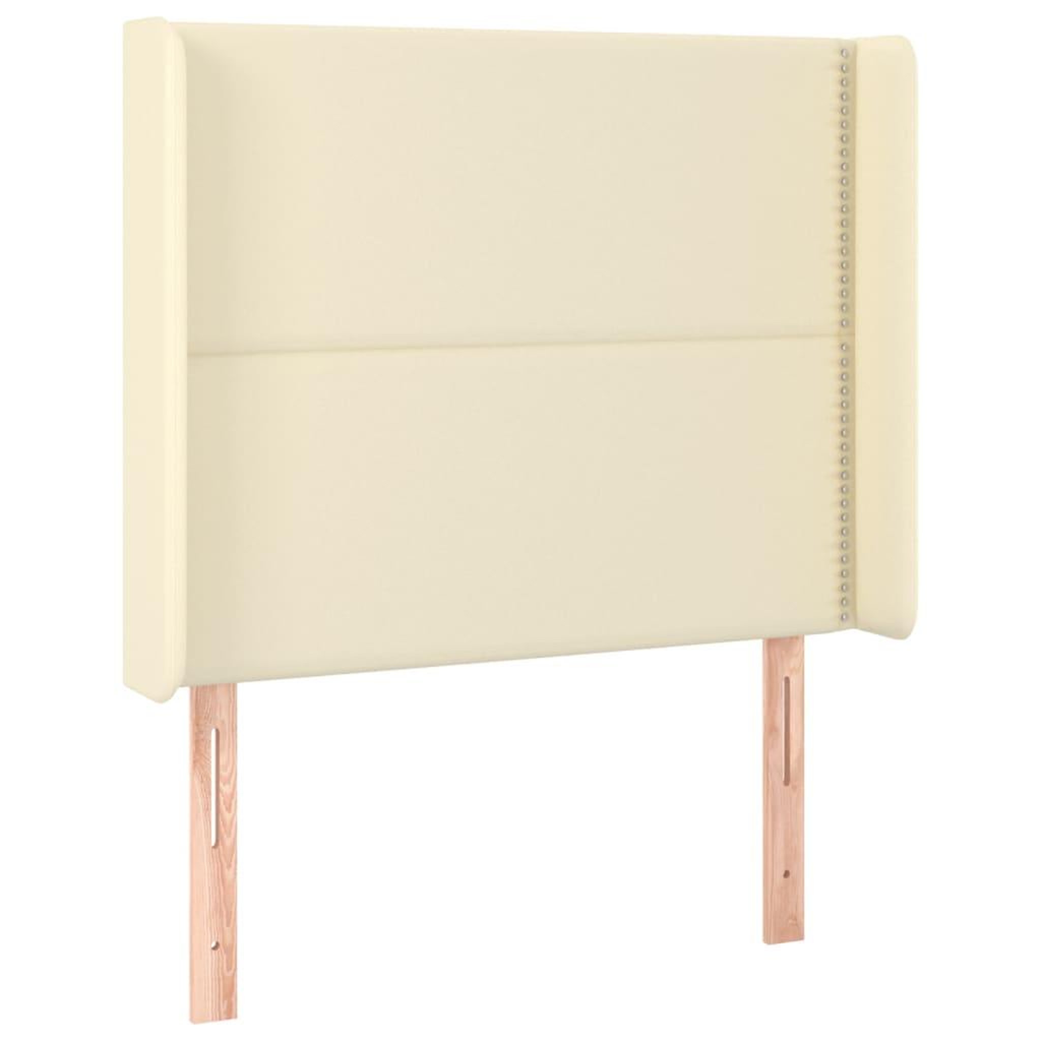 Voir la diapositive 2 : VIDAXL Tete de lit avec oreilles Creme 83x16x118/128 cm Similicuir