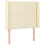 Voir la diapositive 2 : VIDAXL Tete de lit avec oreilles Creme 83x16x118/128 cm Similicuir