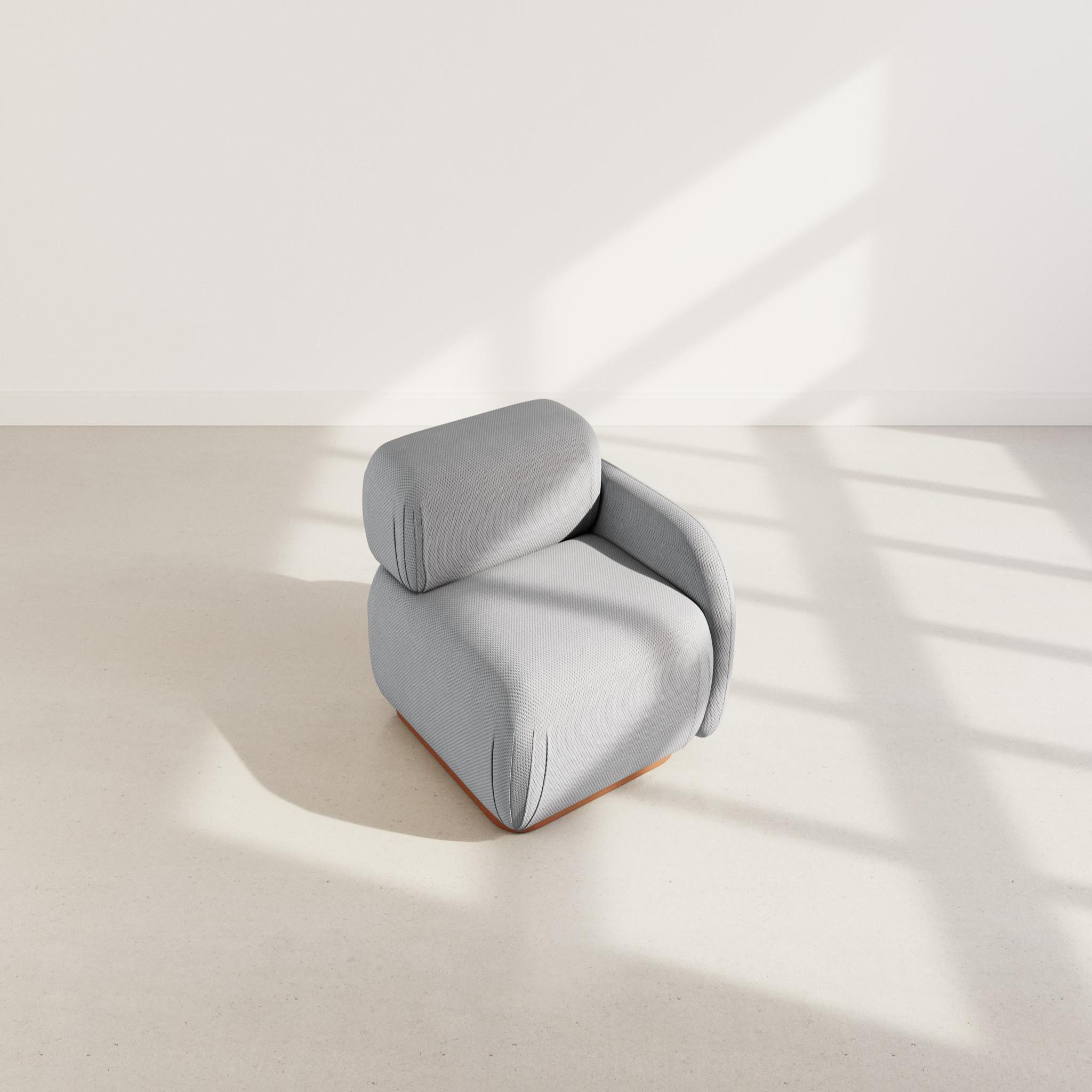 Voir la diapositive 3 : LISA DESIGN Penelope - module d'assise droit en velours texturé