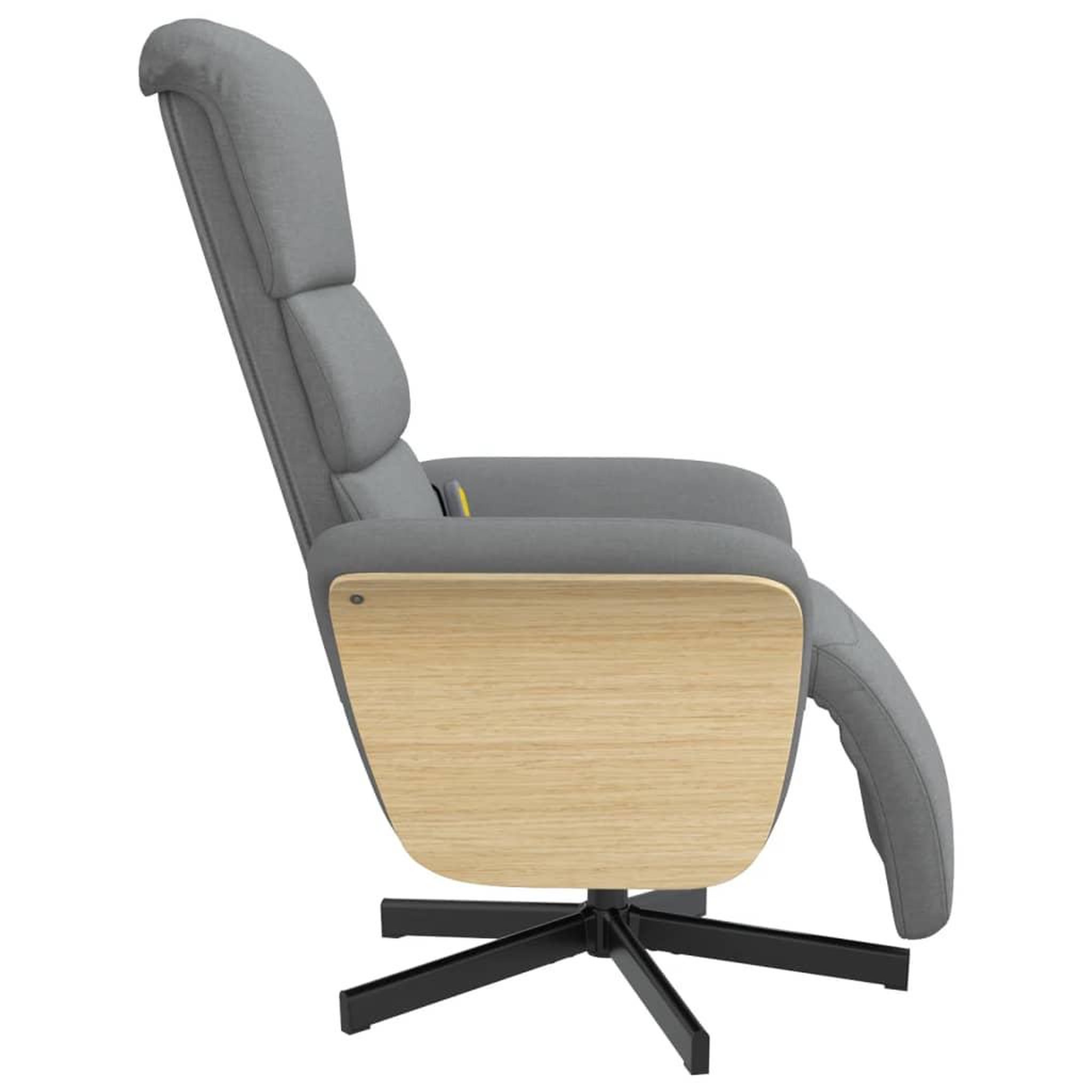 Voir la diapositive 4 : VIDAXL Fauteuil inclinable de massage et repose-pieds gris clair tissu