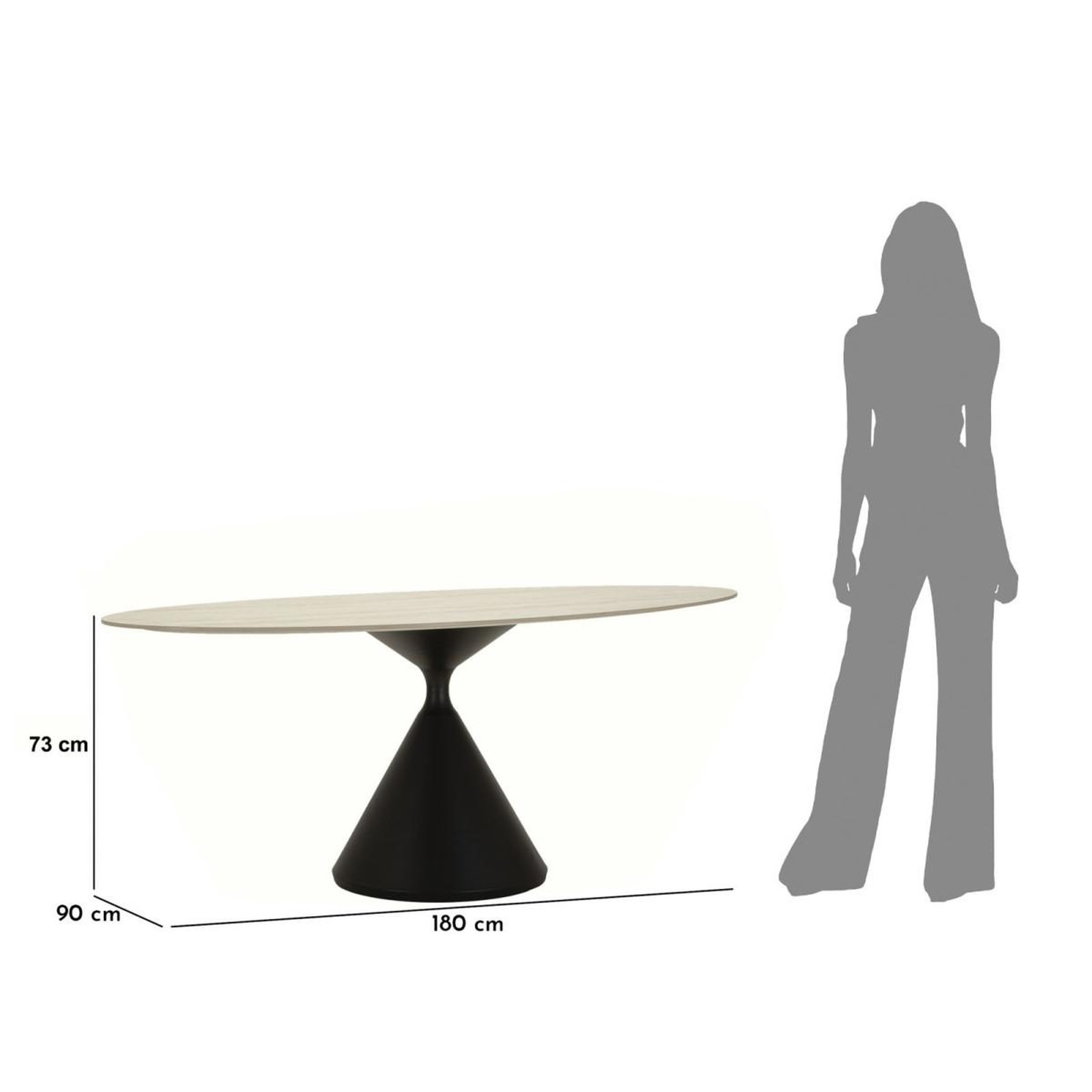 Voir la diapositive 6 : Paris Prix Table de repas ovale  space  180cm noir