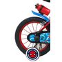 Voir la diapositive 2 : Marvel Vélo enfant - Modèle 14'' Spiderman + Casque pour enfant de 95/110 cm avec stabilisateurs - Plaque décorative avant - Porte bidon - 2 freins