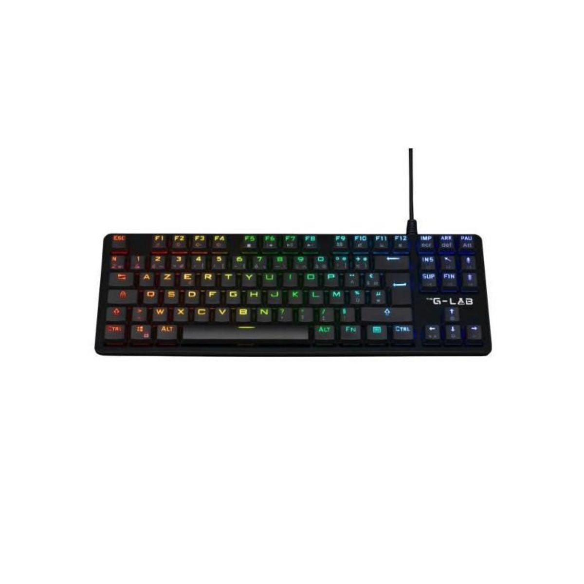 THE G-LAB Clavier Gamer - The G-Lab - KEYZ PLATI. TKL - Format TKL - Mécanique (Switch Rouge) - Low Profile - RGB - Noir
