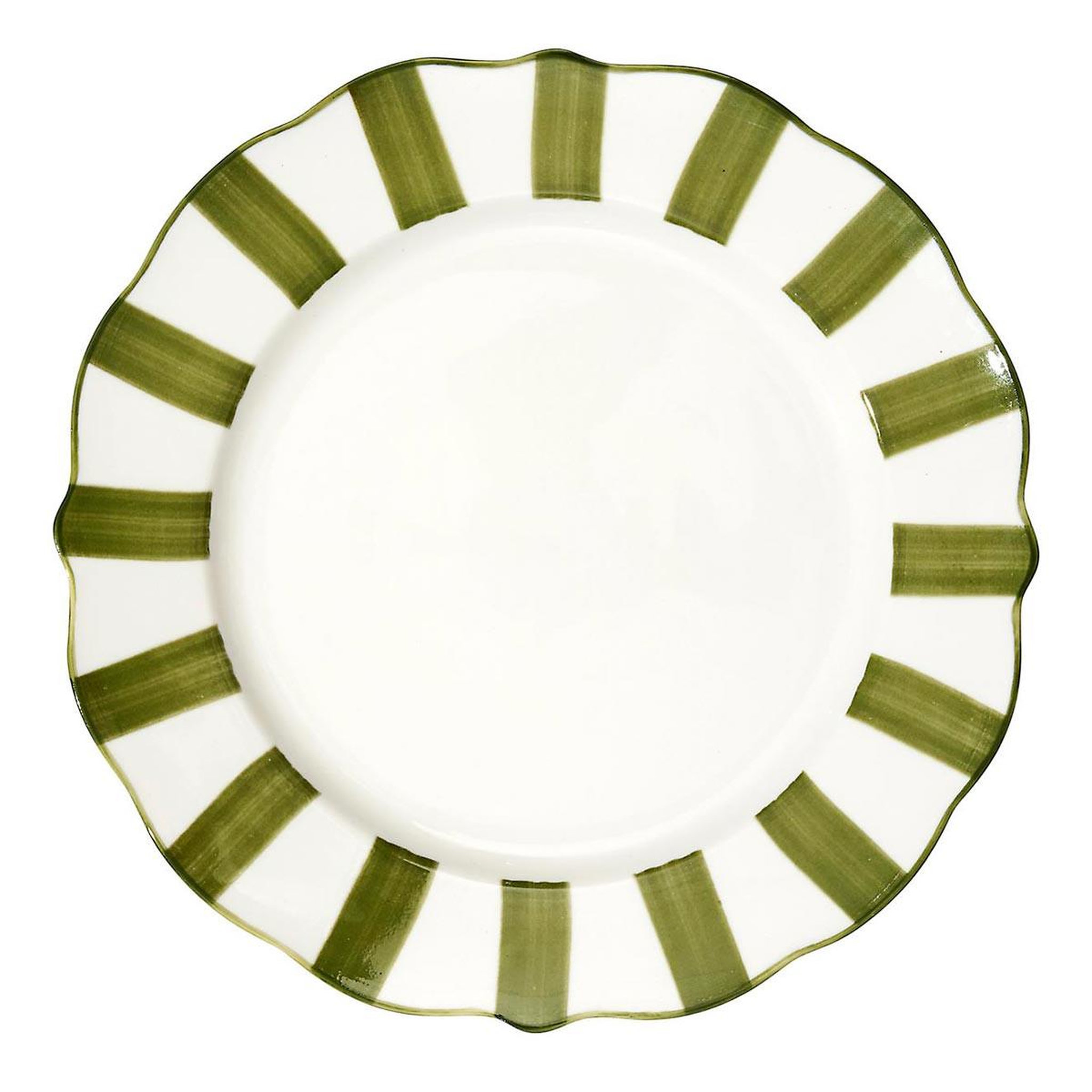 COOK CONCEPT Lot de 6 assiettes plates  cleo  27cm vert & blanc