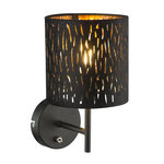 GLOBO Applique murale en velours design Tuxon - Diam. 15 x H. 26 cm - Noir