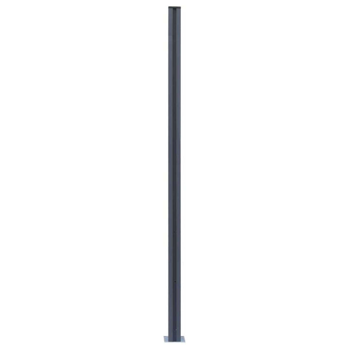 VIDAXL Poteaux de cloture 3 pcs Gris fonce 185 cm Aluminium