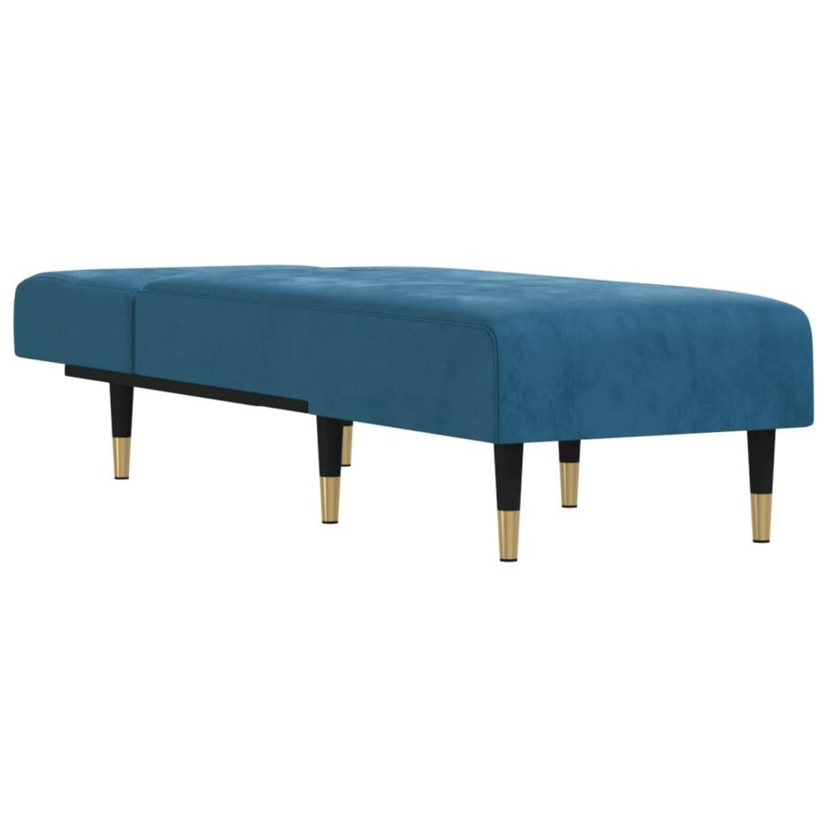 VIDAXL Chaise longue bleu velours
