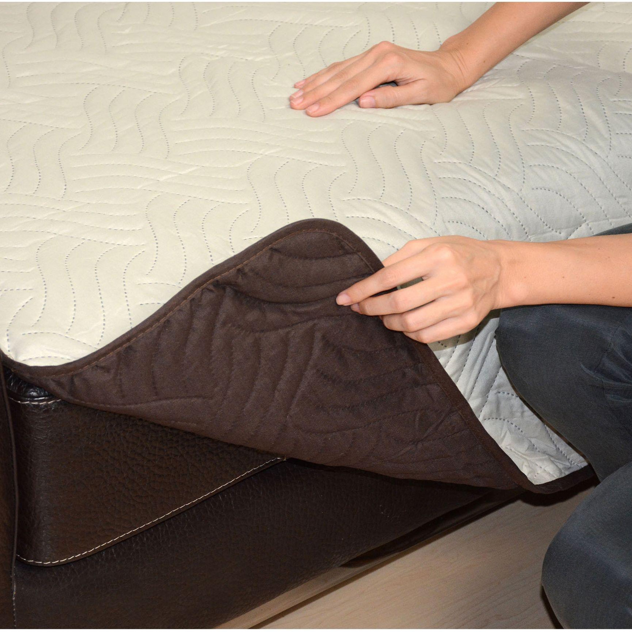 Voir la diapositive 2 : STARLYF SOFA COVER Housse de protection réversible pour fauteuil 1 place