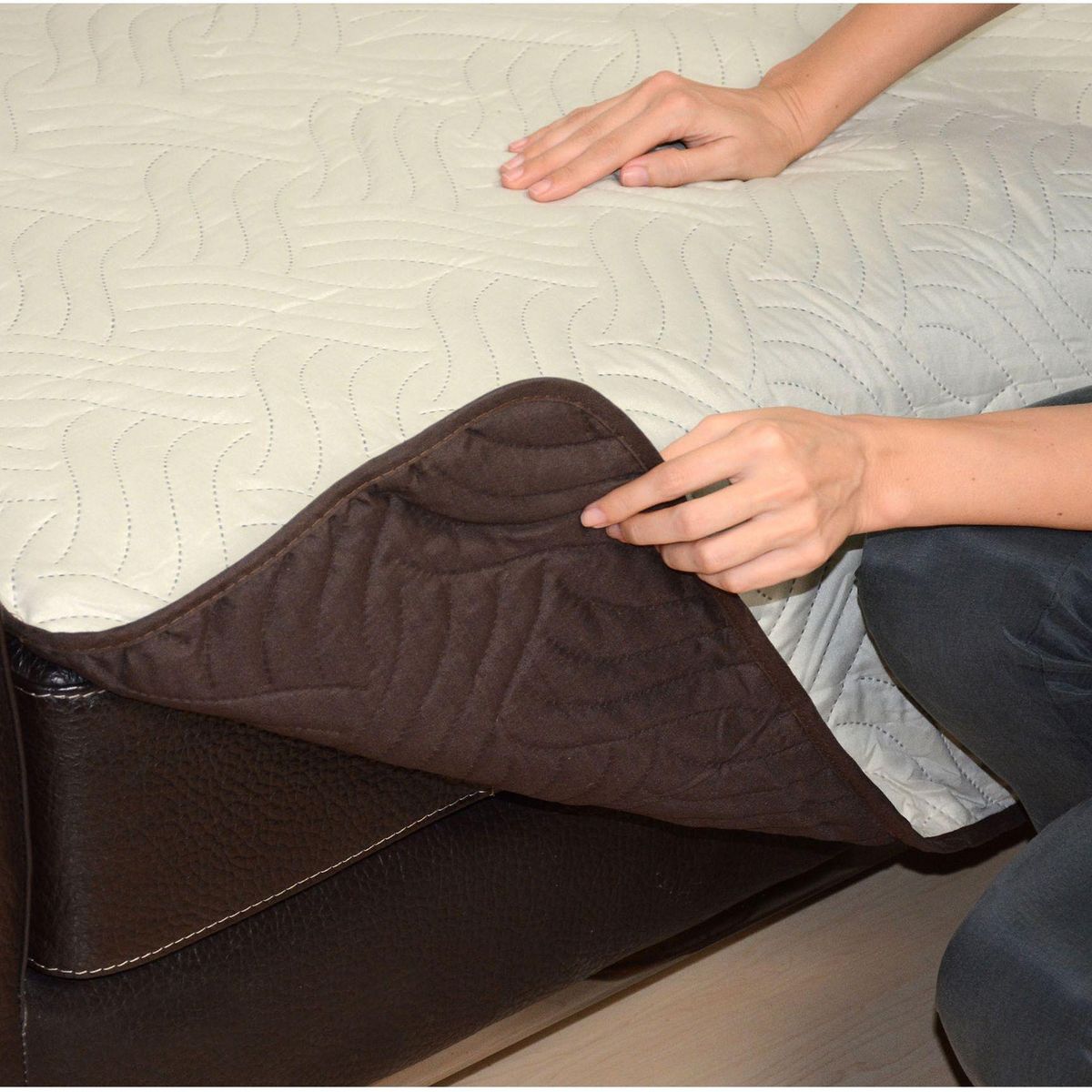 STARLYF SOFA COVER Housse de protection réversible pour fauteuil 1 place