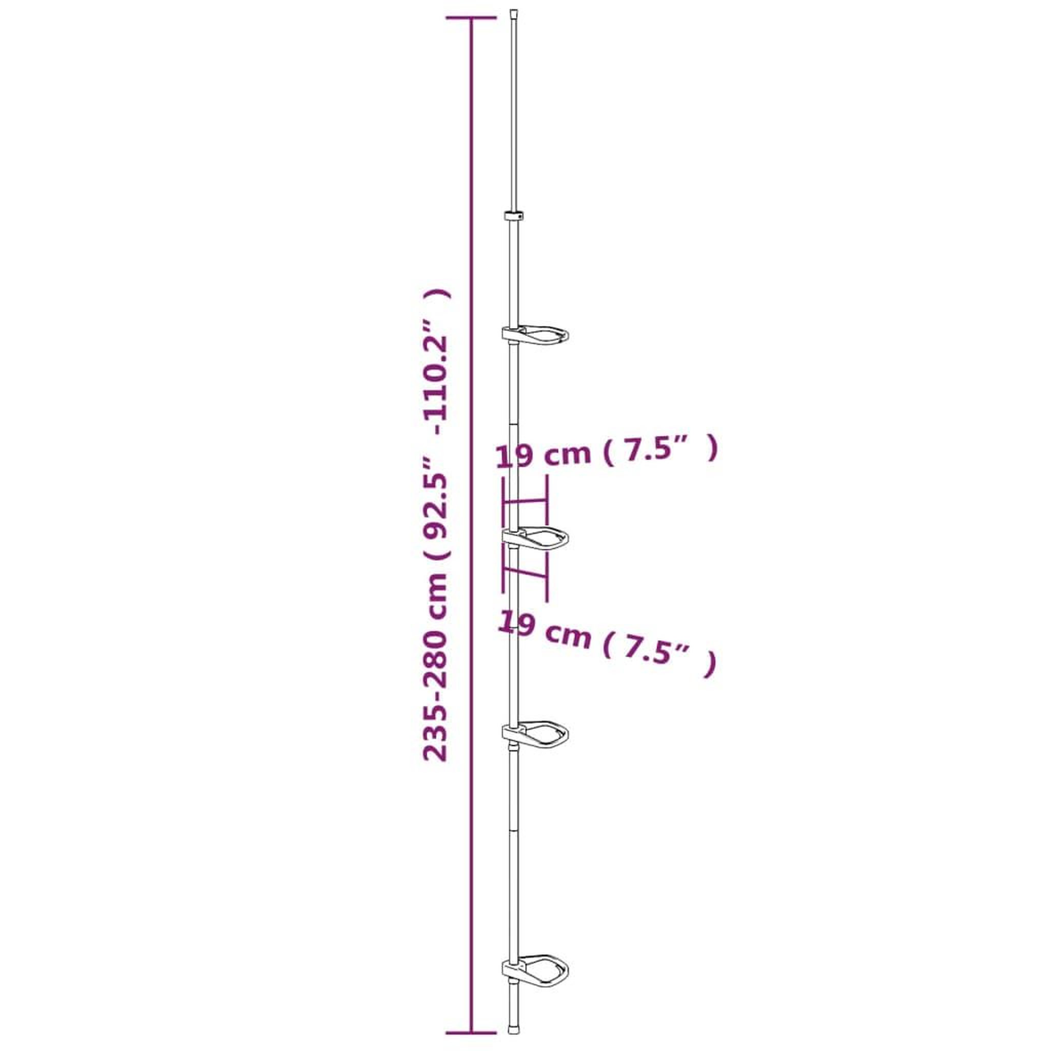 Voir la diapositive 6 : VIDAXL Etagere d'angle de douche telescopique a 4 niveaux argente
