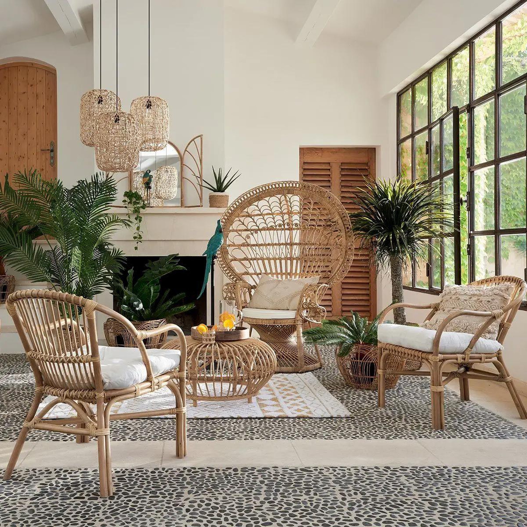 Voir la diapositive 6 : ATMOSPHERA Fauteuil design en rotin  neta  77cm naturel