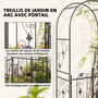 Voir la diapositive 4 : OUTSUNNY Arche de jardin avec portillon treillis style fer forgé feuilles vigne acier thermolaqué noir