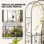 Voir la diapositive 4 : OUTSUNNY Arche de jardin avec portillon treillis style fer forgé feuilles vigne acier thermolaqué noir