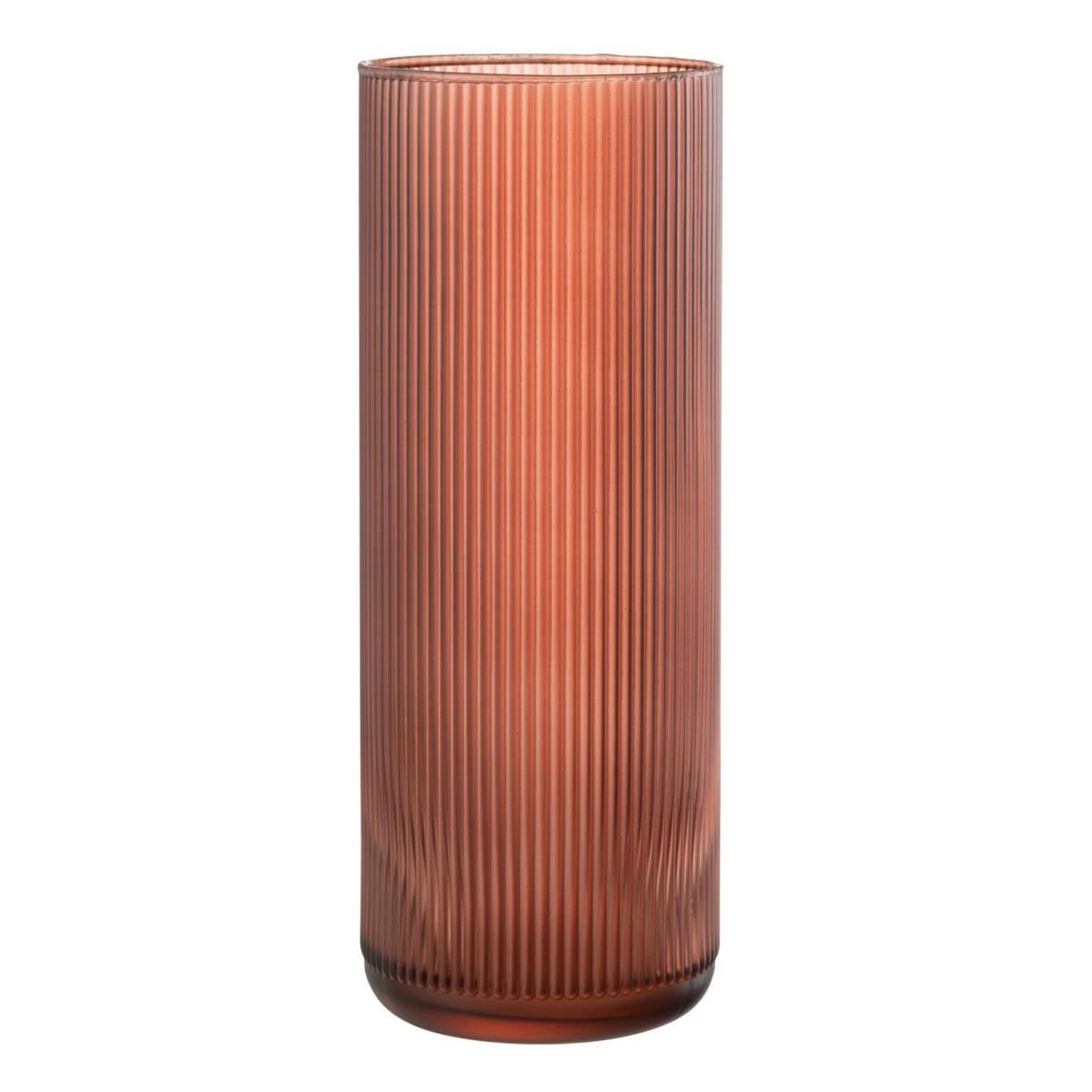 Voir la diapositive 1 : J-LINE Vase cylindrique en verre  joseph  28cm bordeaux