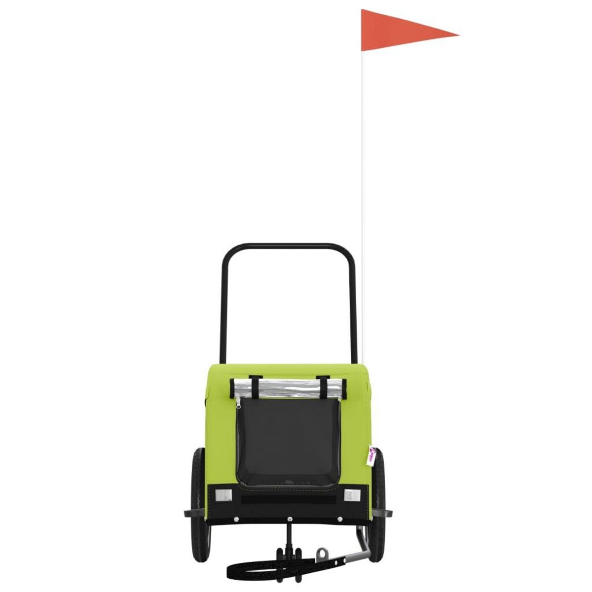 VIDAXL Remorque de velo pour animaux de compagnie vert et noir