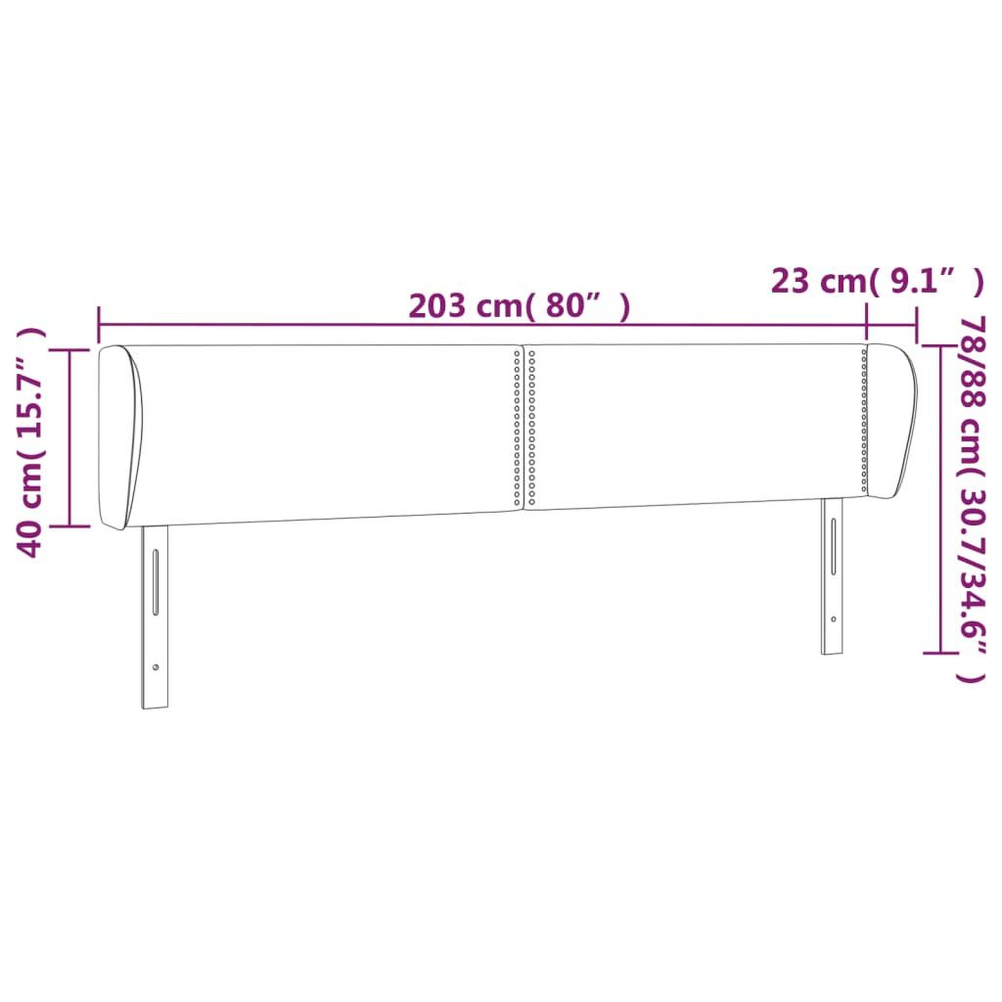 Voir la diapositive 6 : VIDAXL Tete de lit avec oreilles Blanc 203x23x78/88 cm Similicuir