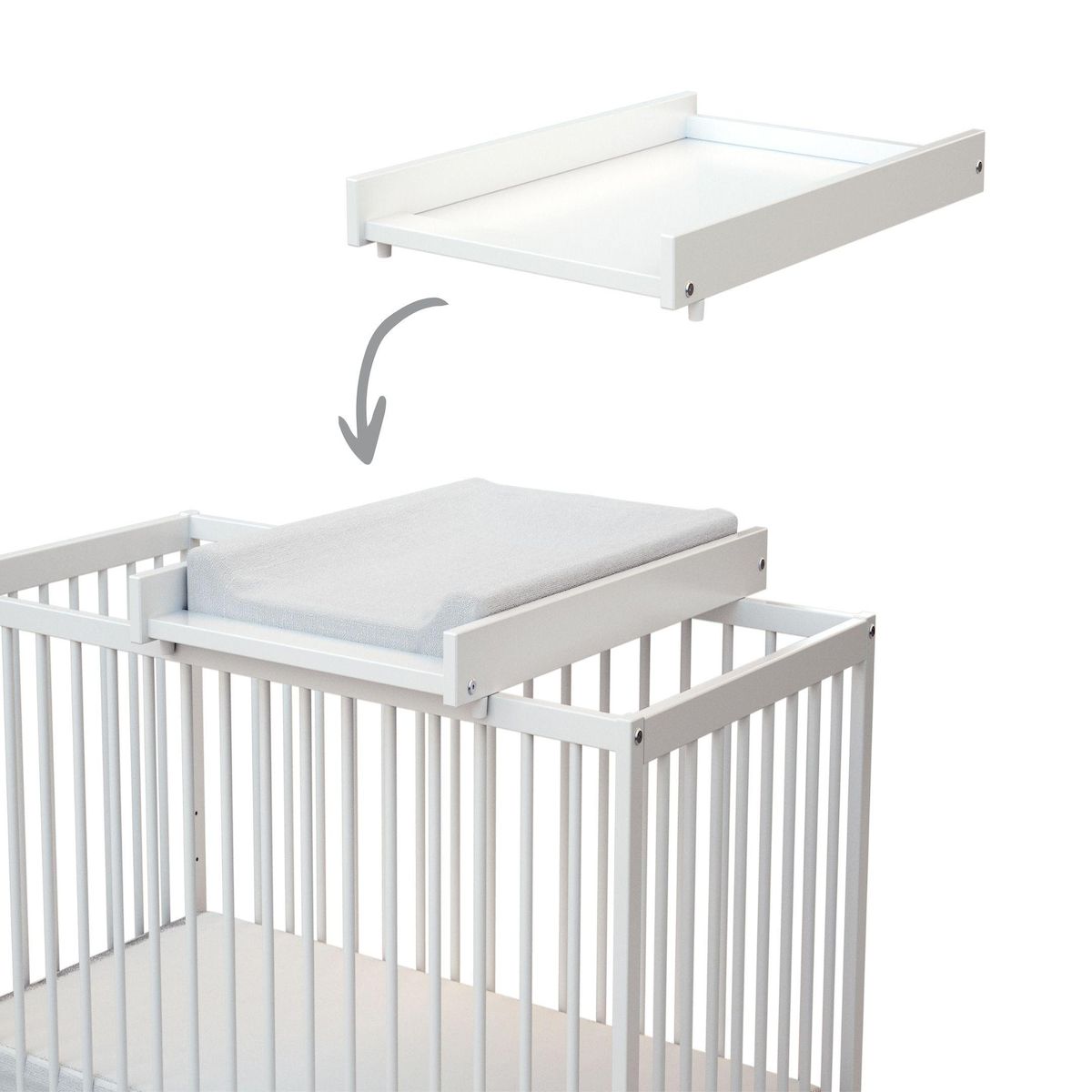AT4 Plan à langer amovible pour lit bébé ESSENTIEL en bois