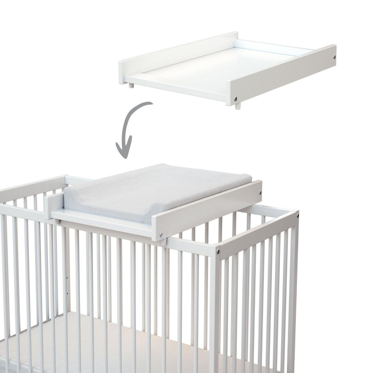 AT4 Plan à langer amovible pour lit bébé ESSENTIEL en bois