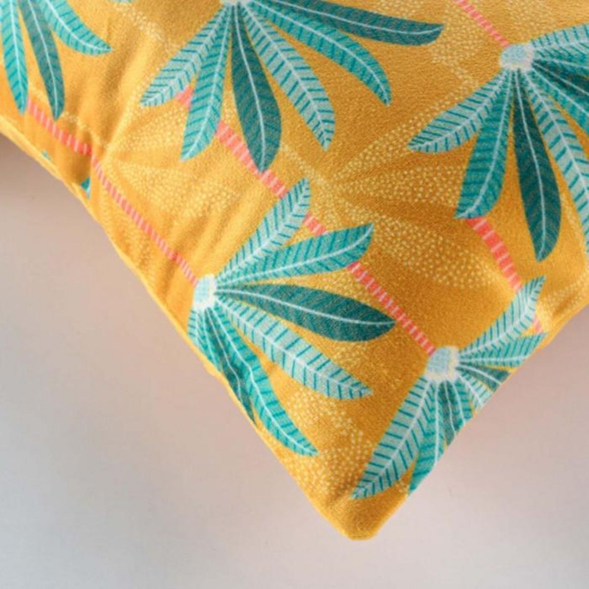 Paris Prix Housse de Coussin Velours  Oasis  40x40cm Jaune