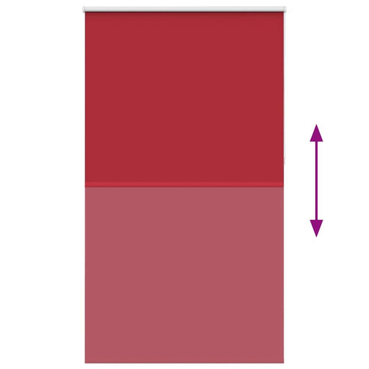 VIDAXL Store enrouleur occultant rouge largeur du tissu 121,6 cm