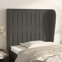 Voir la diapositive 1 : VIDAXL Tete de lit avec oreilles Gris fonce 103x23x118/128 cm Velours