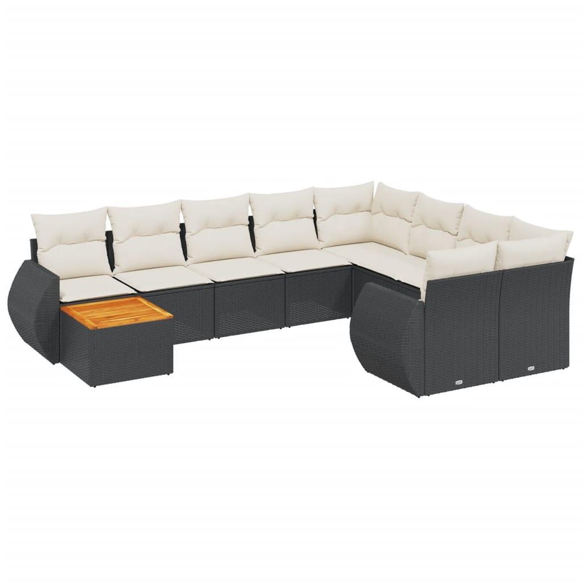 Voir la diapositive 2 : VIDAXL Salon de jardin 10 pcs avec coussins noir resine tressee